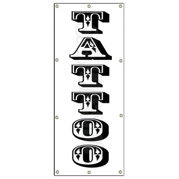 TATTOO BANNER BANNER SIGN Vertical tattoos shop artist piercing